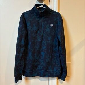 Peter Millar Youth 1/4 zip performance too blue/black size S (7-8)